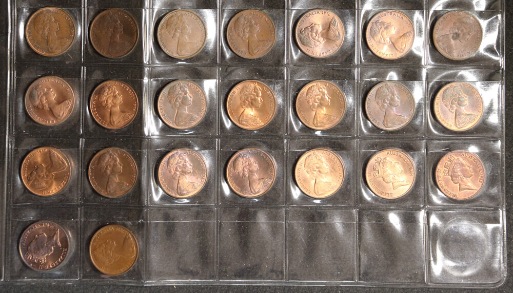 1966-1989 2 Cent Comprehensive Collection of 22 Uncirculated Coins