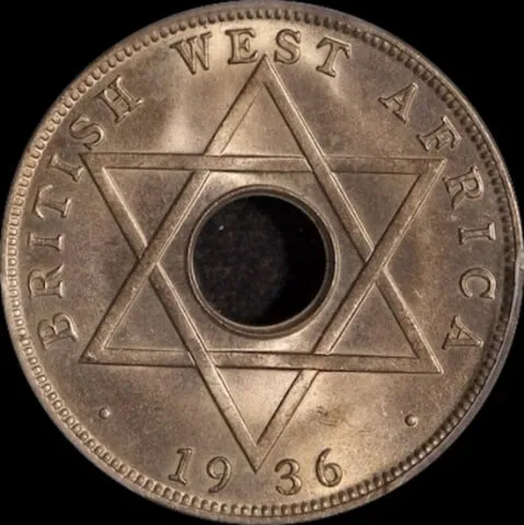British West Africa 1936 Copper Nickel Halfpenny KM#15 PCGS MS65