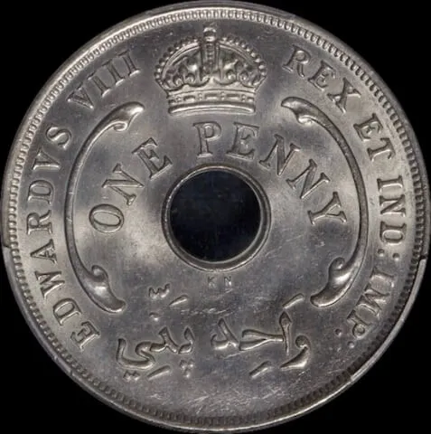 British West Africa 1936-KN Copper Nickel Penny KM#9 PCGS MS63