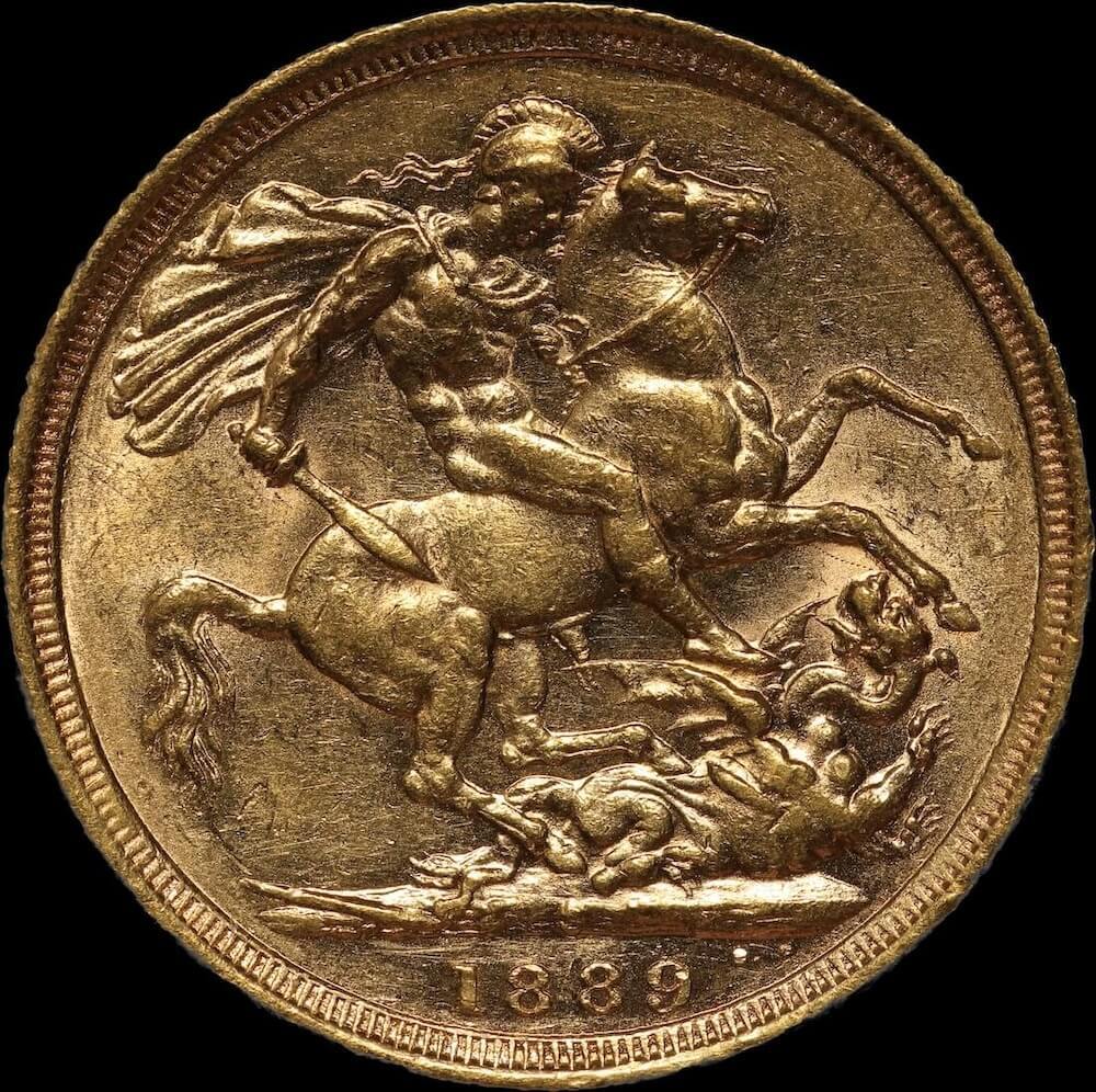 1889 Sydney Jubilee Head Sovereign Extremely Fine