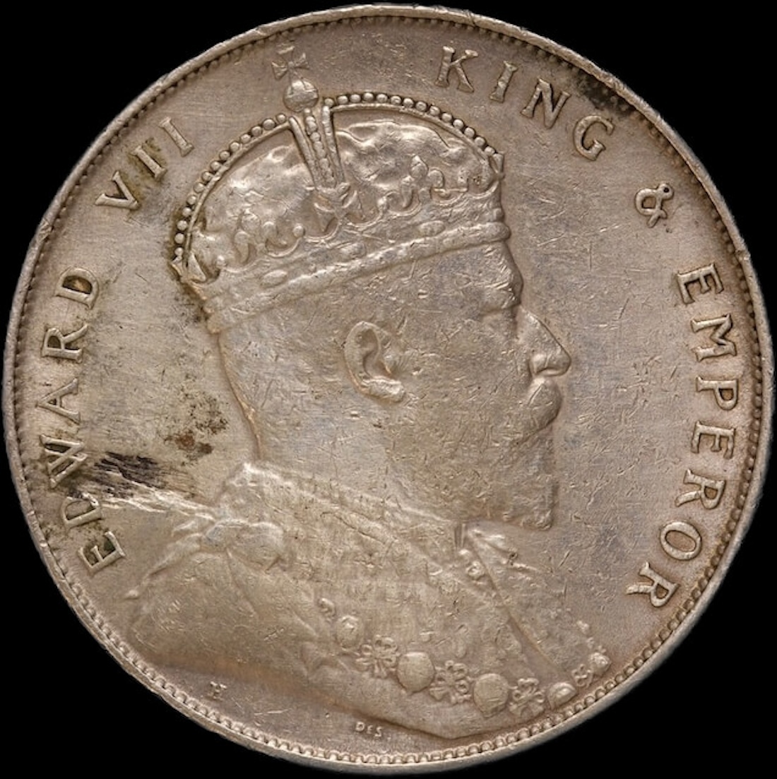 Straits Settlements 1907 Silver Dollar KM#26 about VF product image