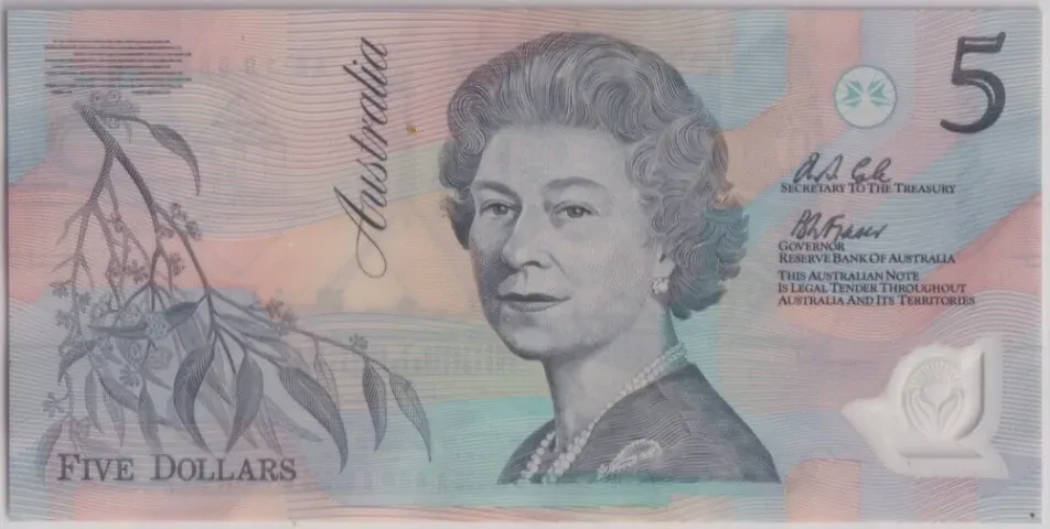 1992 $5 Note Fraser/Cole AB19 Last Prefix R214L PCGS Choice UNC MS63