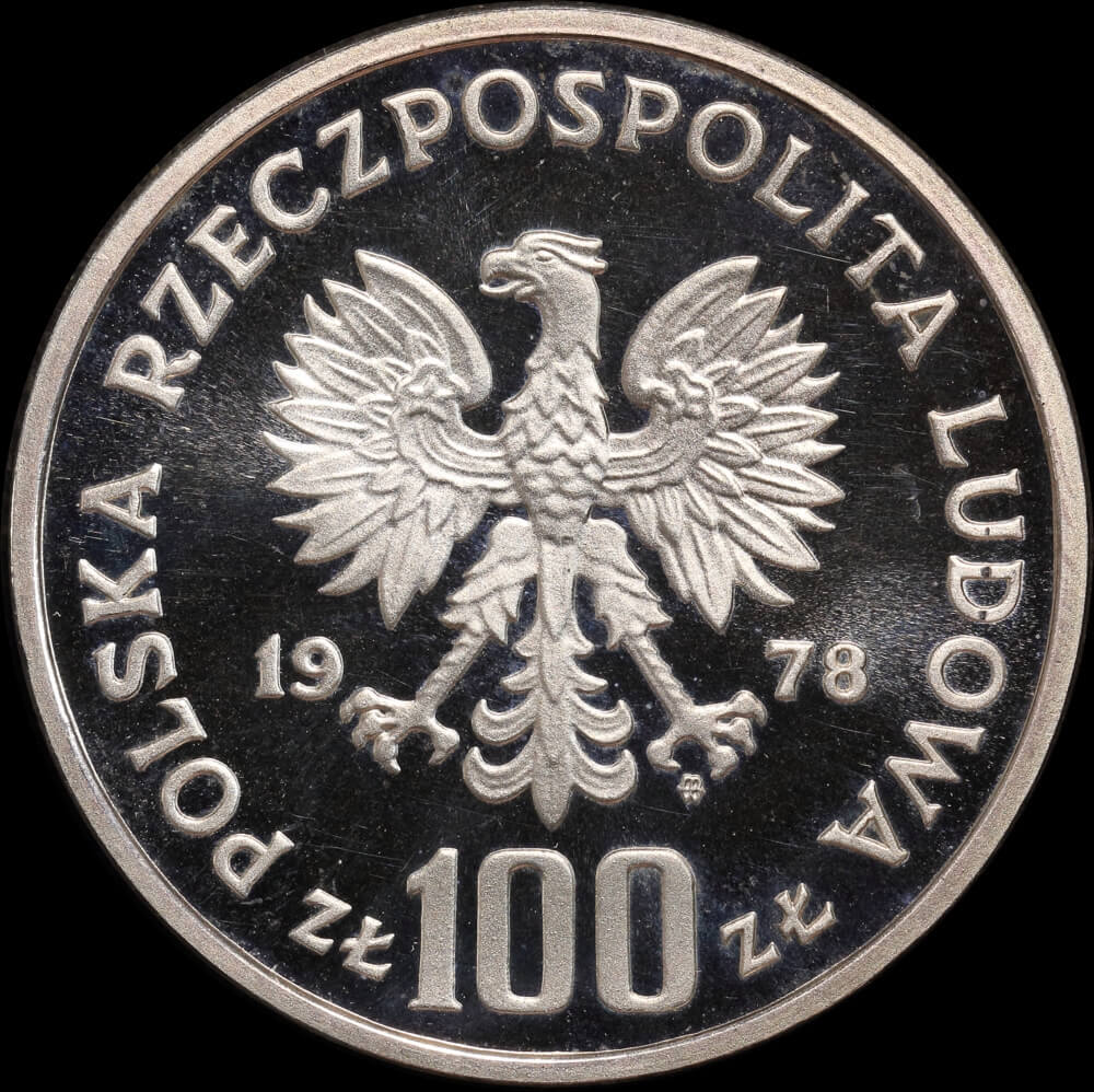 Poland 1978 Silver Proof Coin 100 Zlotys Y#96 Beaver product image
