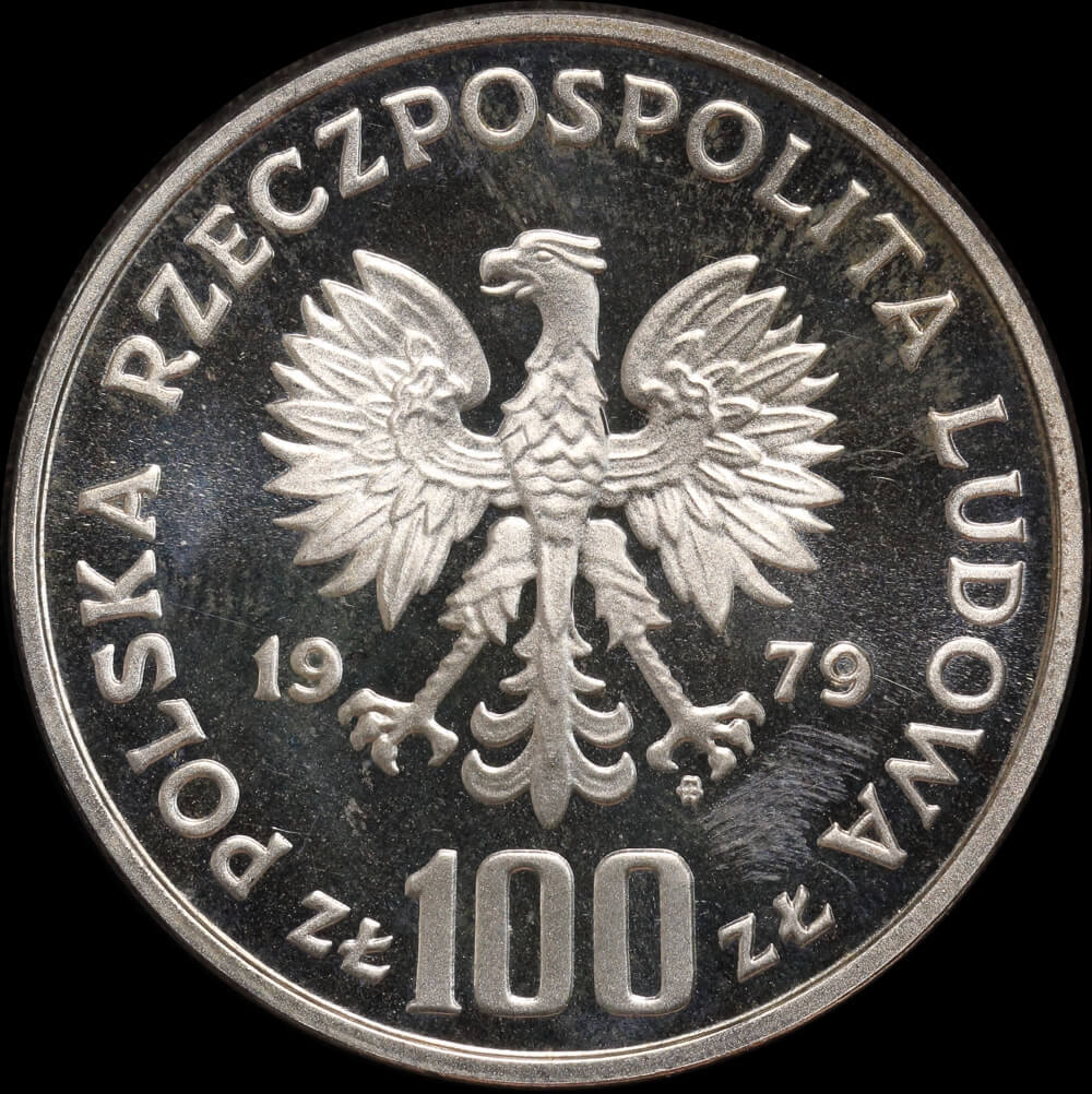 Poland 1979 Silver Proof Coin 100 Zlotys Trial Strike Design Lynx product image