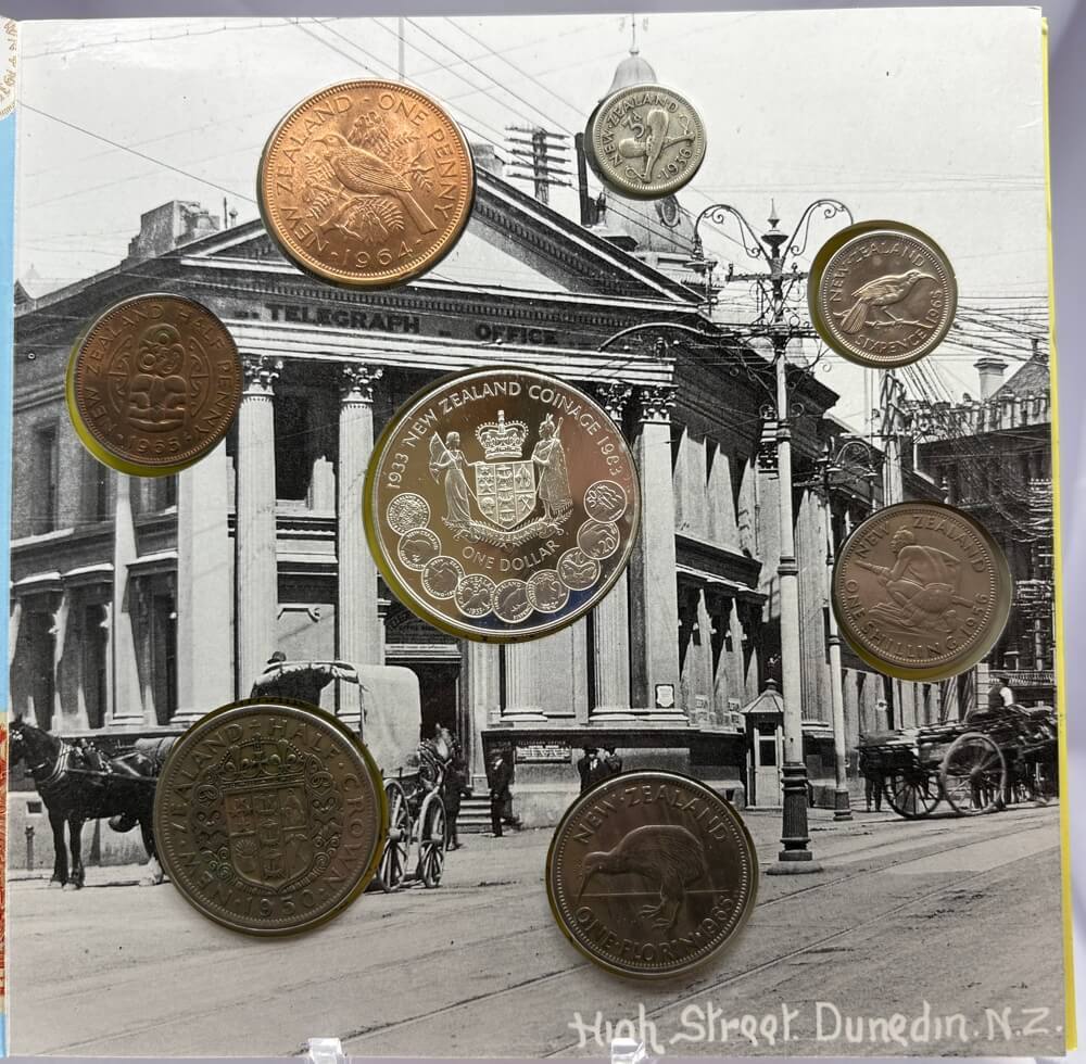 New Zealand Pacific Coin Company Currency Collection including 1983 Silver Crown product image