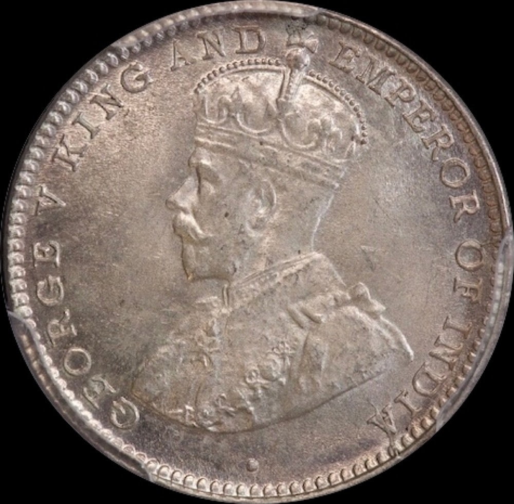 Ceylon 1913 Silver 10 Cents KM#104 PCGS MS64