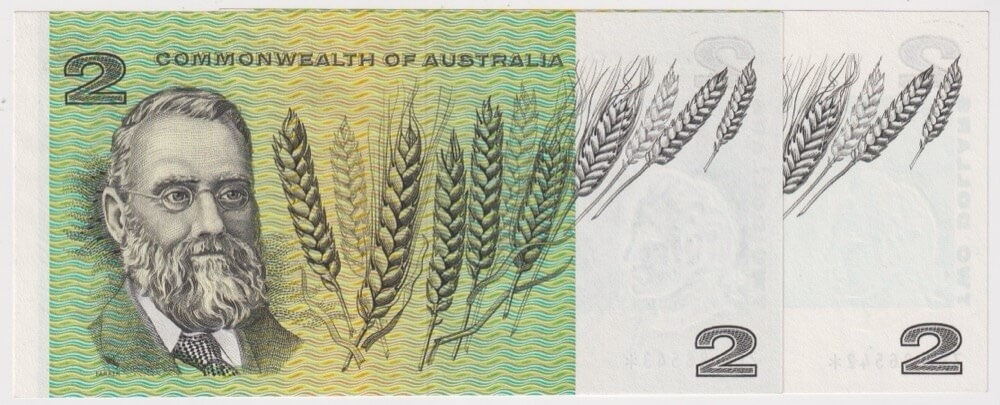 1968 $2 Note Star Note Consecutive Pair Phillips/Randall R83s good EF