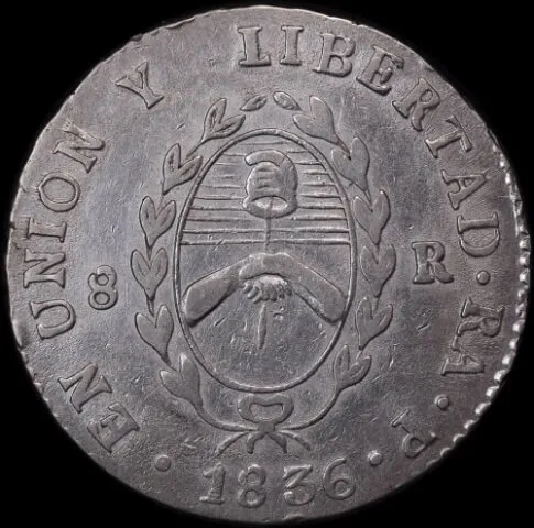 Argentina (La Rioja) 1836 Silver 8 Reales KM# 20 EF product image