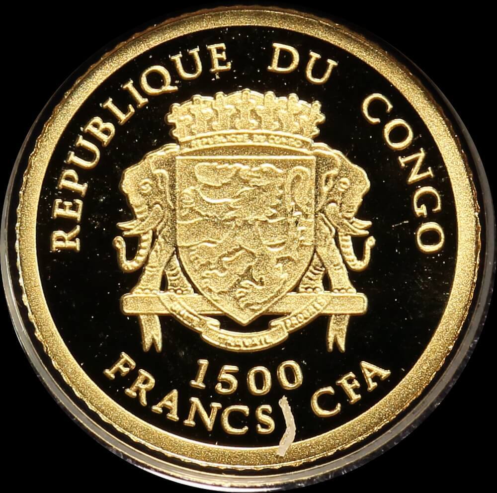 Democratic Republic of Congo 2007 Gold Half Gram Coin -Romulus & Remus product image