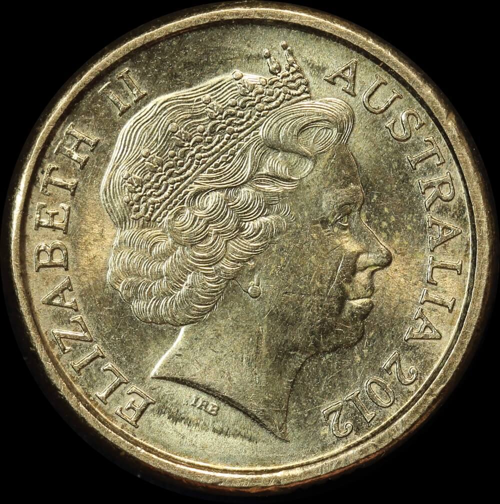 2012 Coloured 2 Dollar Coin Remembrance Day - Red Poppy about Unc