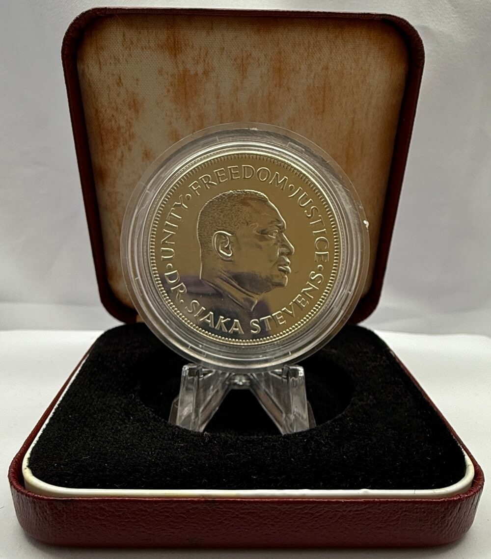 Sierra Leone 1974 Silver 1 Leone Proof Coin KM# 26a Bank Anniversary product image