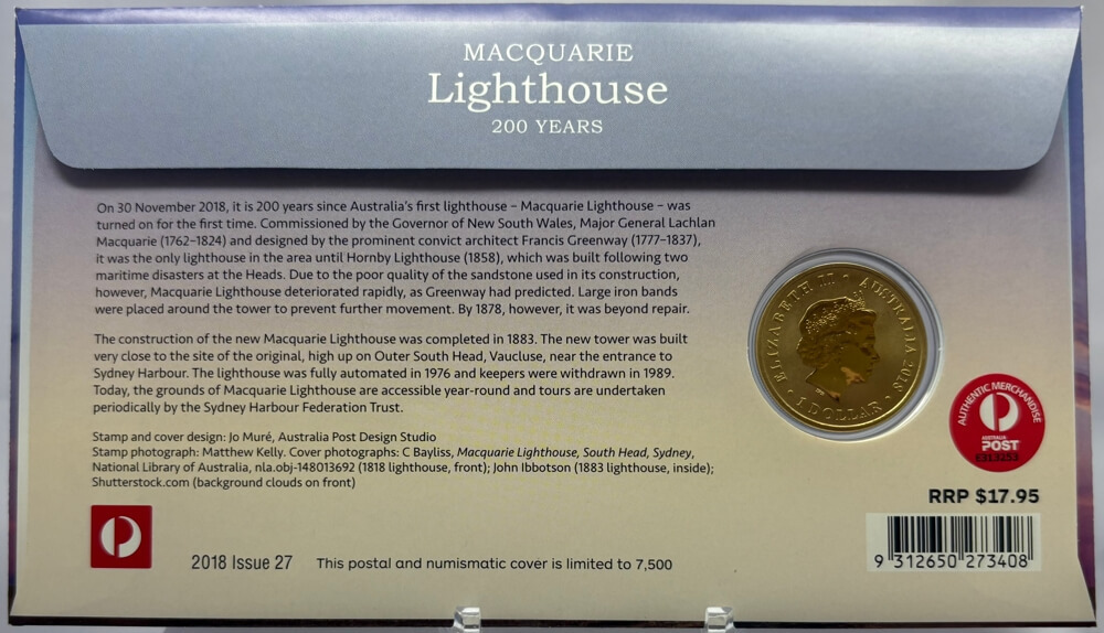 2018 $1 PNC - Macquarie Lighthouse 200 Years product image