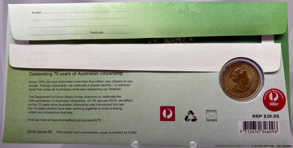 2019 $1 PNC Celebrating 70 Years of Australian Citizenship product image
