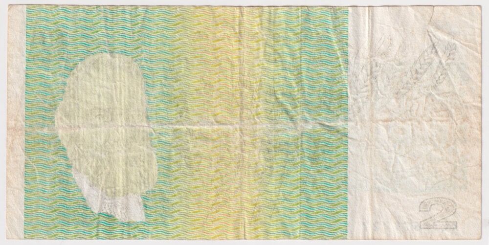 1979 $2 Note Knight/Stone R87 Missing Intaglio Print AVF