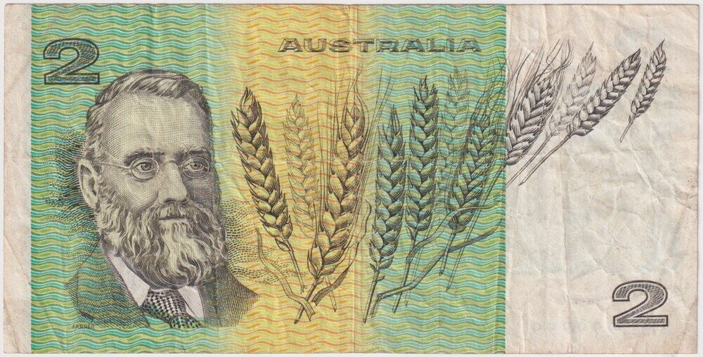 1985 $2 Note Johnston/Fraser R89 Very Fine Solid Serial Number LAG 999999