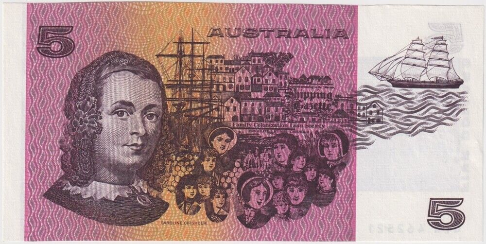 1991 $5 Note Paper Fraser/Cole Ex Sheet R213 Uncirculated