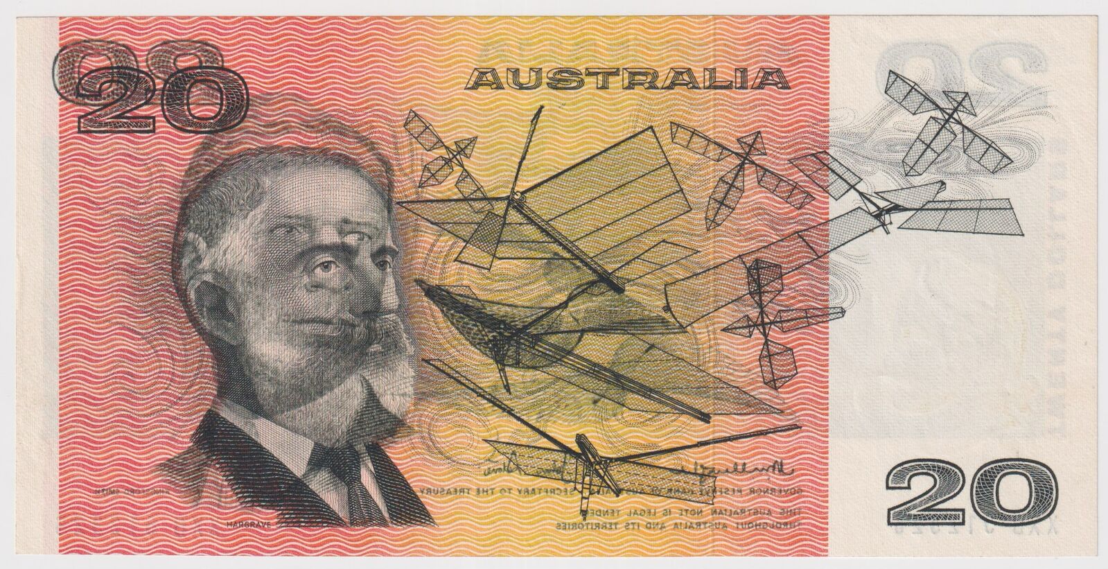 1979 $20 Note Gothic Serials Side Thread Knight/Stone Wet Ink Transfer R407A Uncirculated