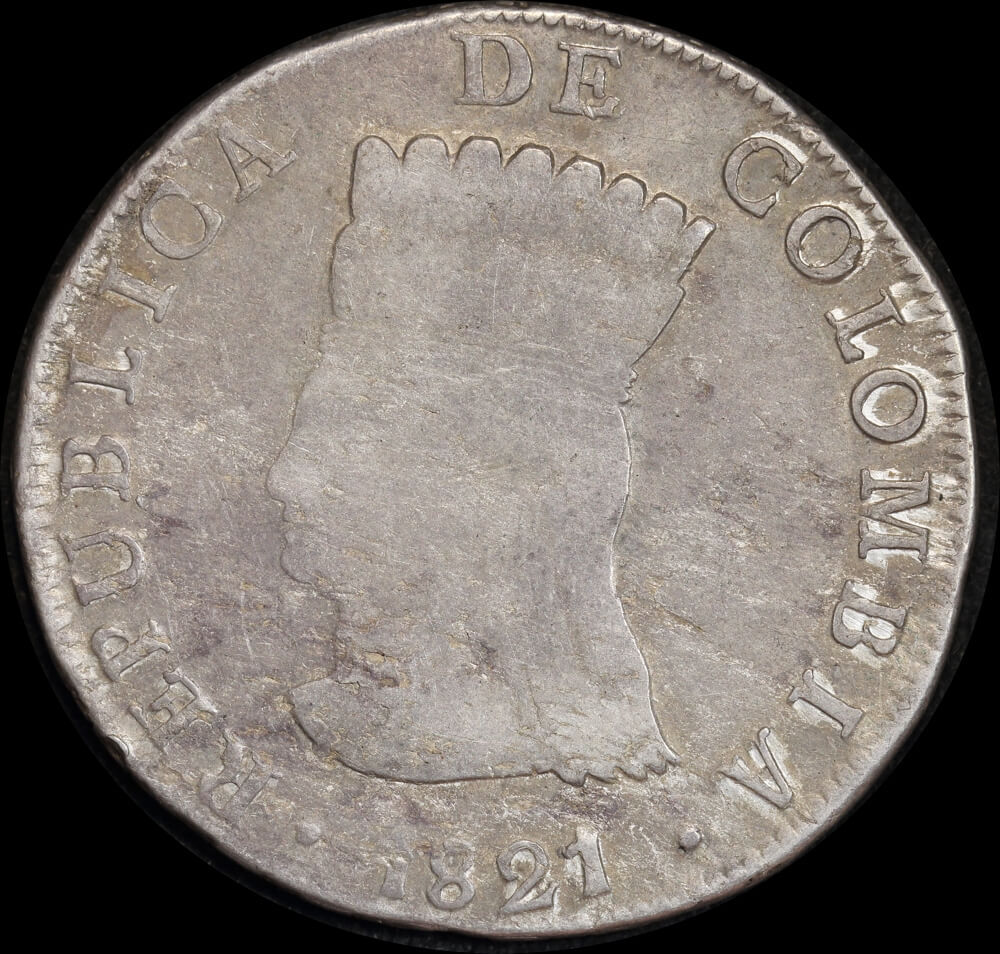 Republic of Colombia 1821 BaJF Silver 8 Reales KM#C6 AVF product image