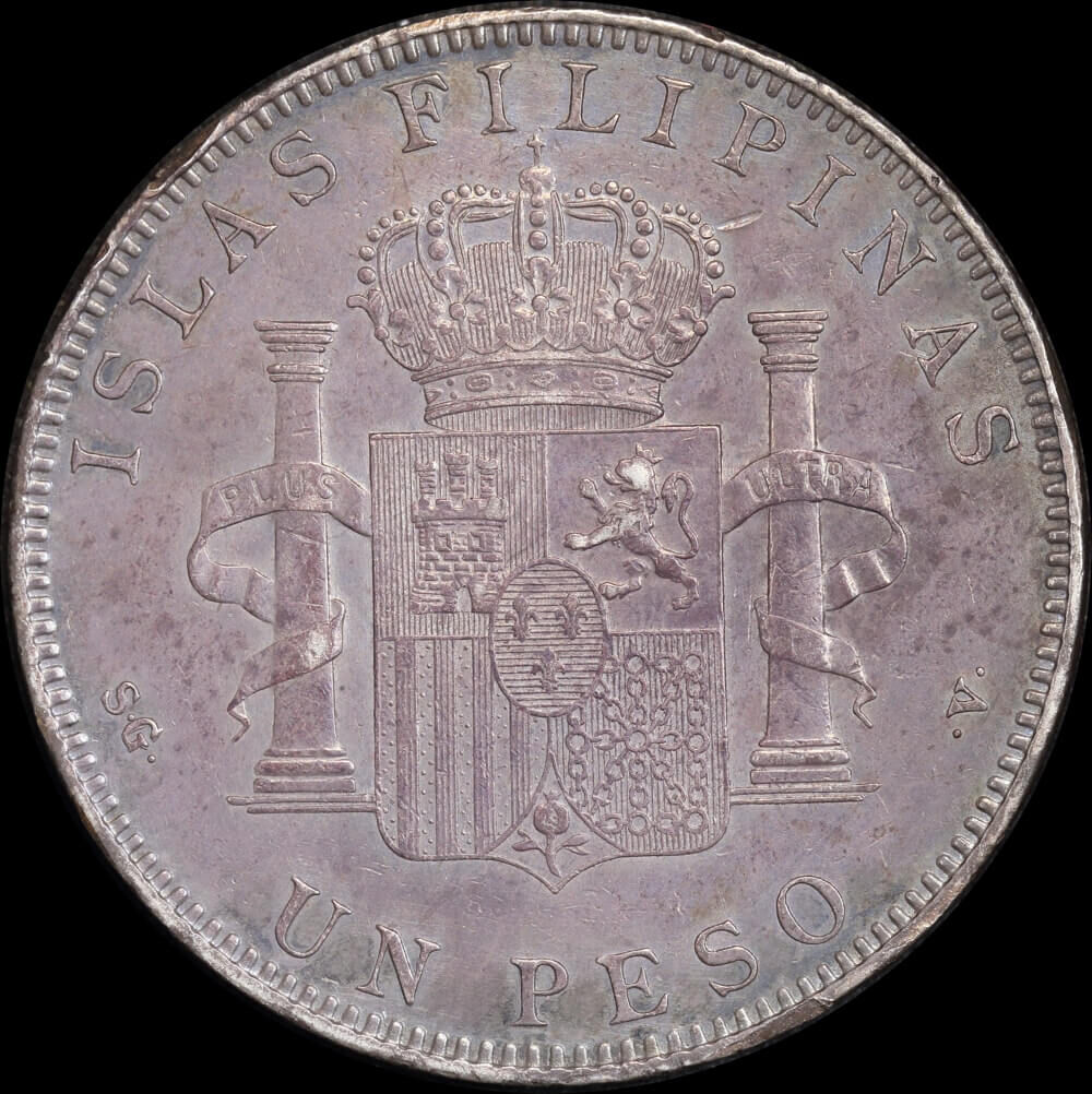 Philippines 1897 Silver 1 Peso KM#154 about EF product image