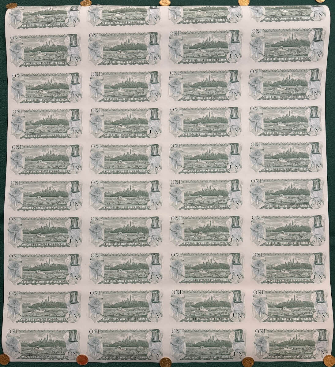 Canada 1973 1 Dollar Uncut Sheet Uncirculated product image