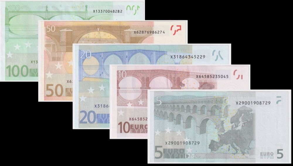 Euro 2002 Set of 5 Notes Uncirculated product image