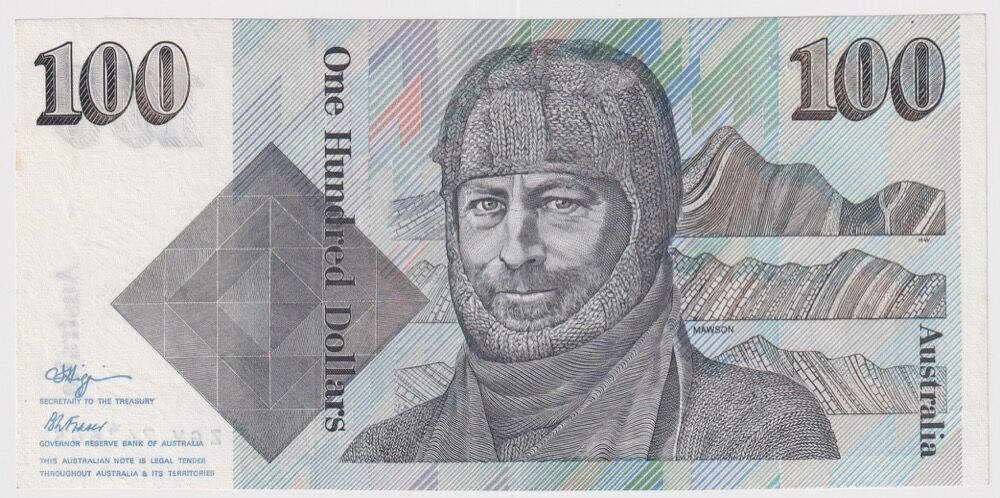 1990 $100 Note Fraser/Higgins Serial Misalignment R612 Uncirculated