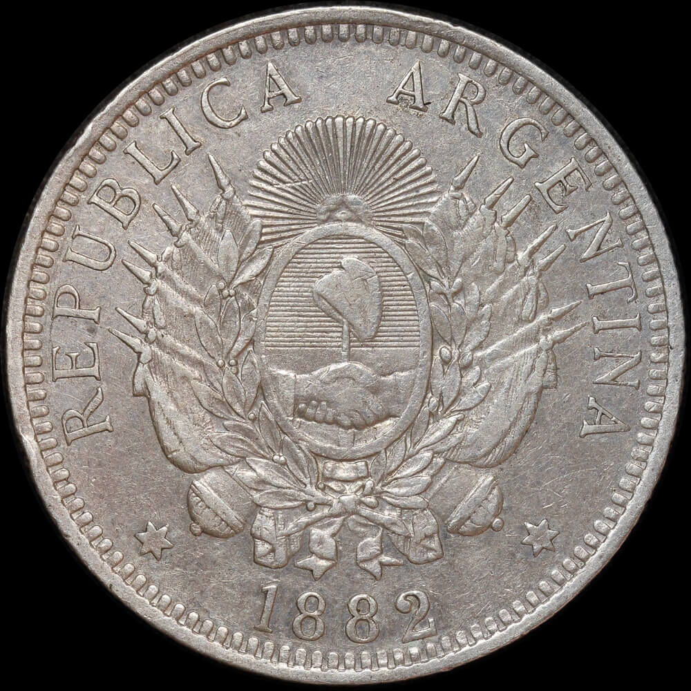 Argentina 1882 Silver 50 Centavos KM#28 Extremely Fine product image