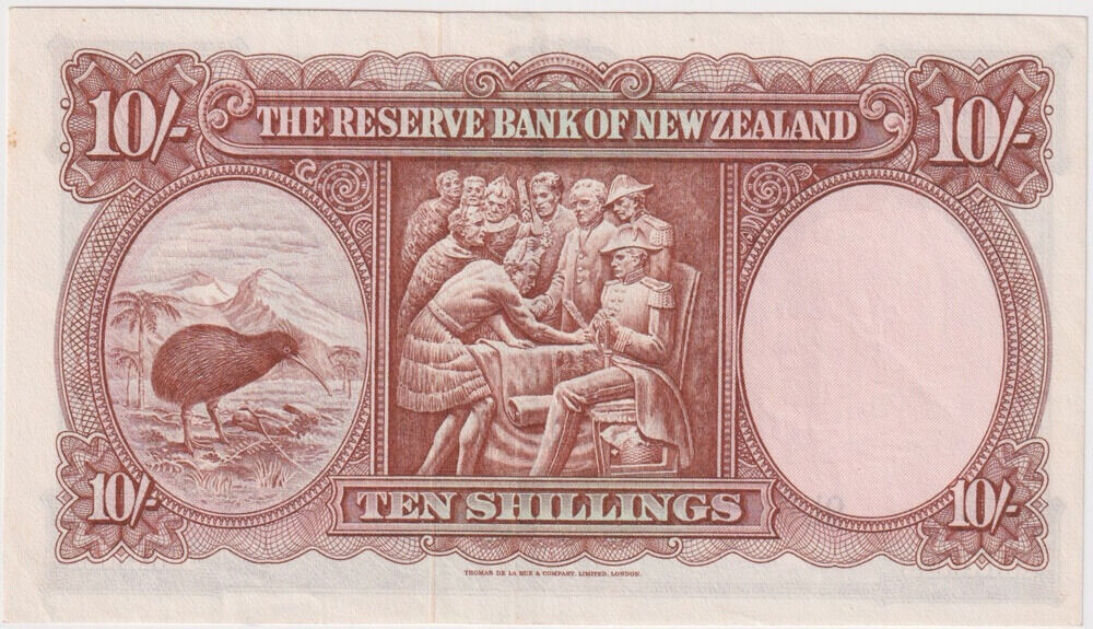 New Zealand 1956 10 Shillings P# 158c Extremely Fine