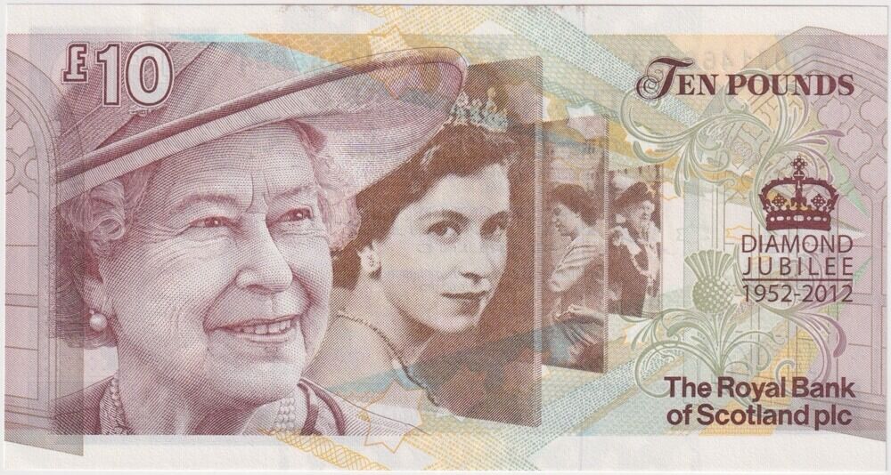 Royal Bank of Scotland 2012 10 Pounds P#368 Uncirculated Diamond Jubilee product image