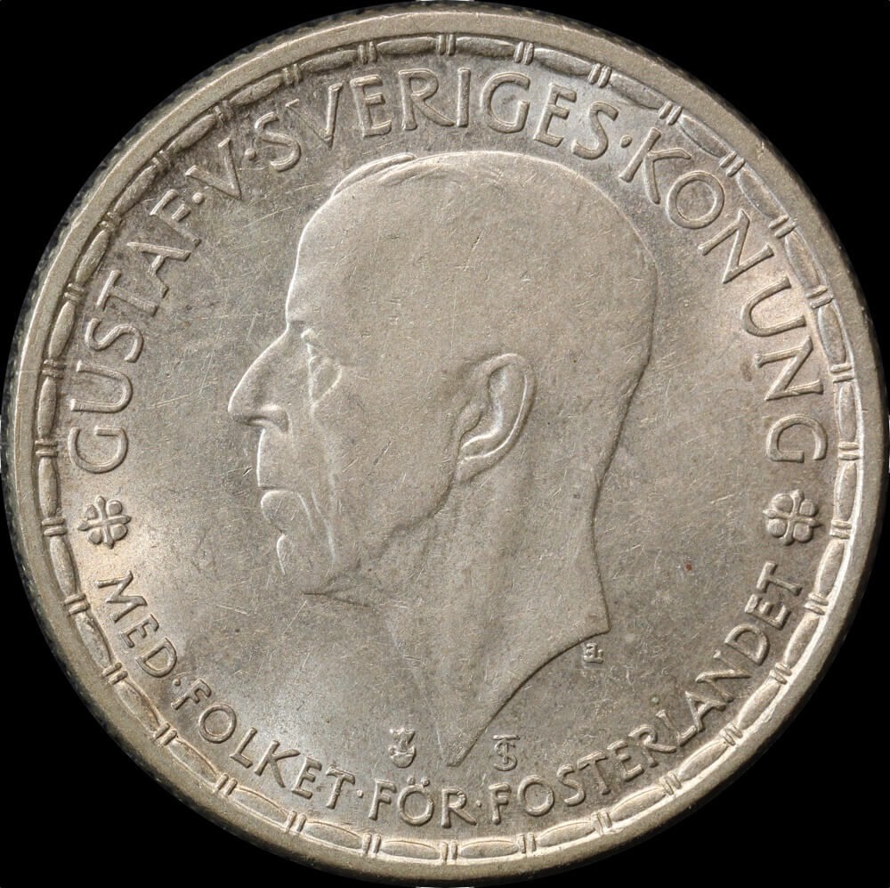 Sweden 1946 Silver 2 Kronor Gustaf V KM#815 Uncirculated product image