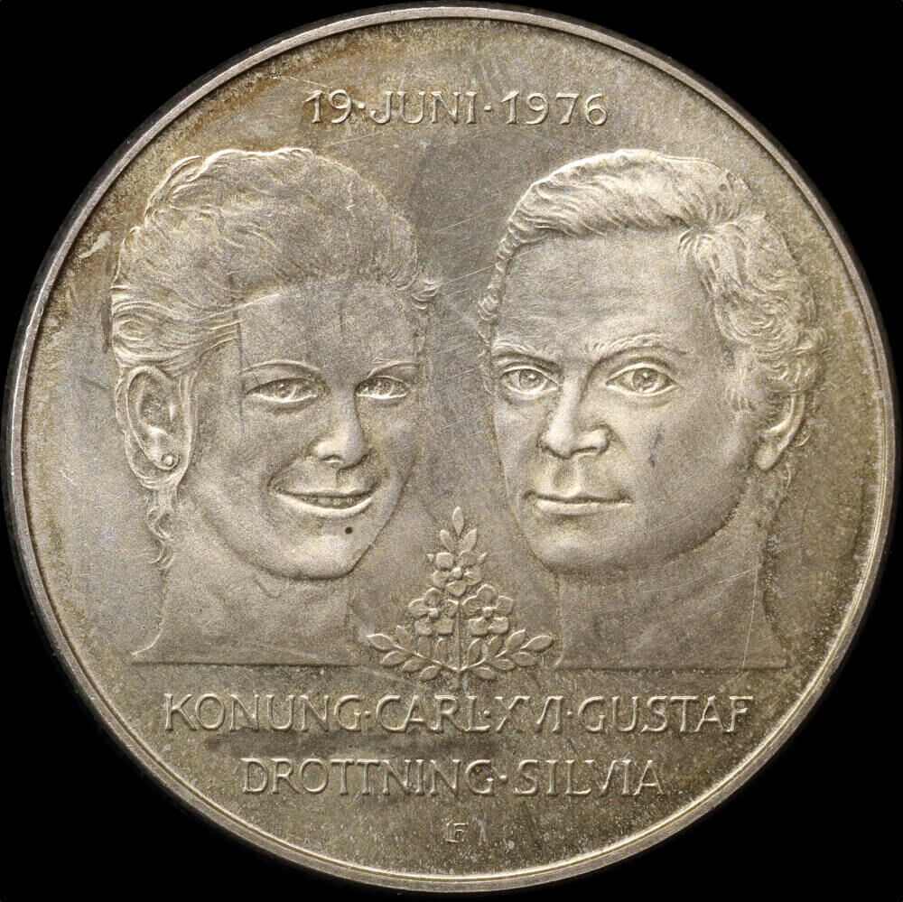 Sweden 1976 Silver 50 Kronor Carl XVI Gustaf KM#854 Uncirculated product image