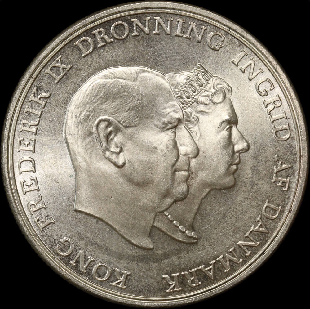 Denmark 1960 Silver 5 Kroner Frederick IX KM#852 Uncirculated product image