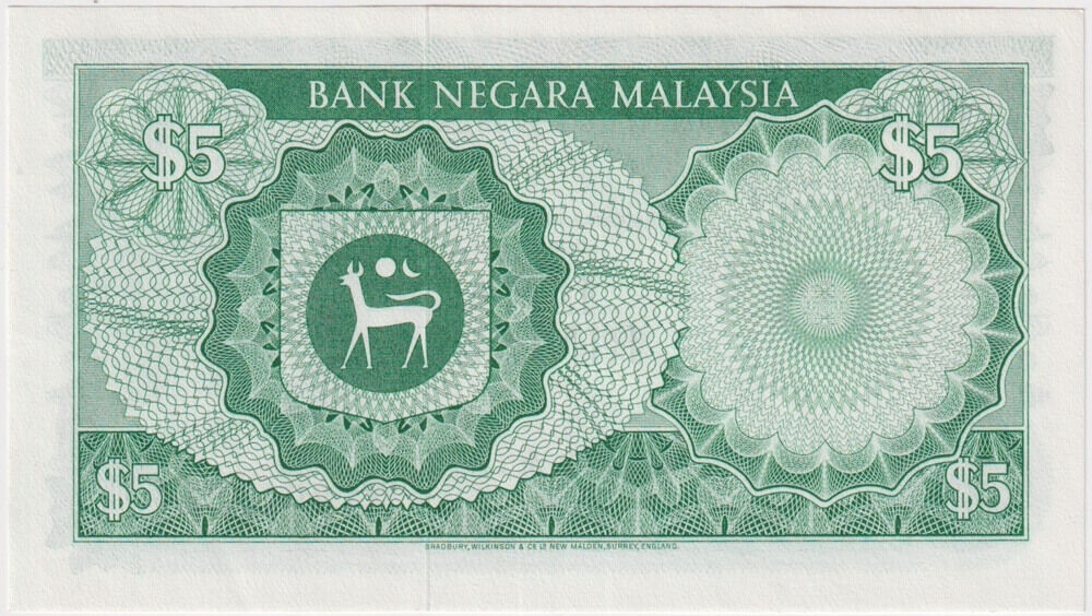 Malaysia 1967 5 Ringgit P# 2a Uncirculated