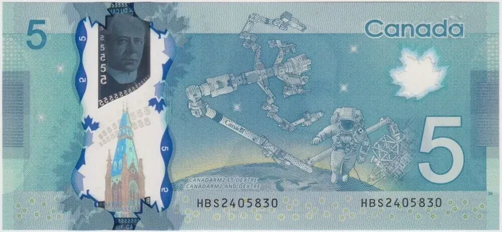 Canada 2013 5 Dollar Note P#106b Uncirculated