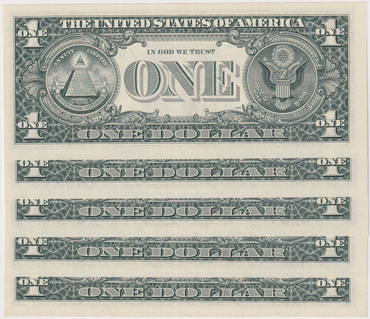 USA (Atlanta) 2001 Consecutive Run of 5 1 Dollar Star Notes P#509 Uncirculated product image