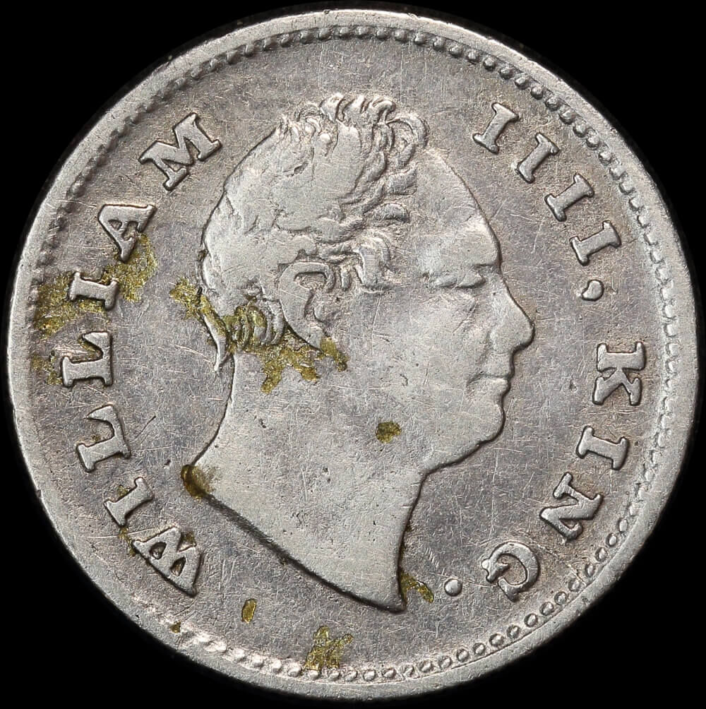 India (British) 1835 Silver 1/4 Rupee KM#448 Very Fine