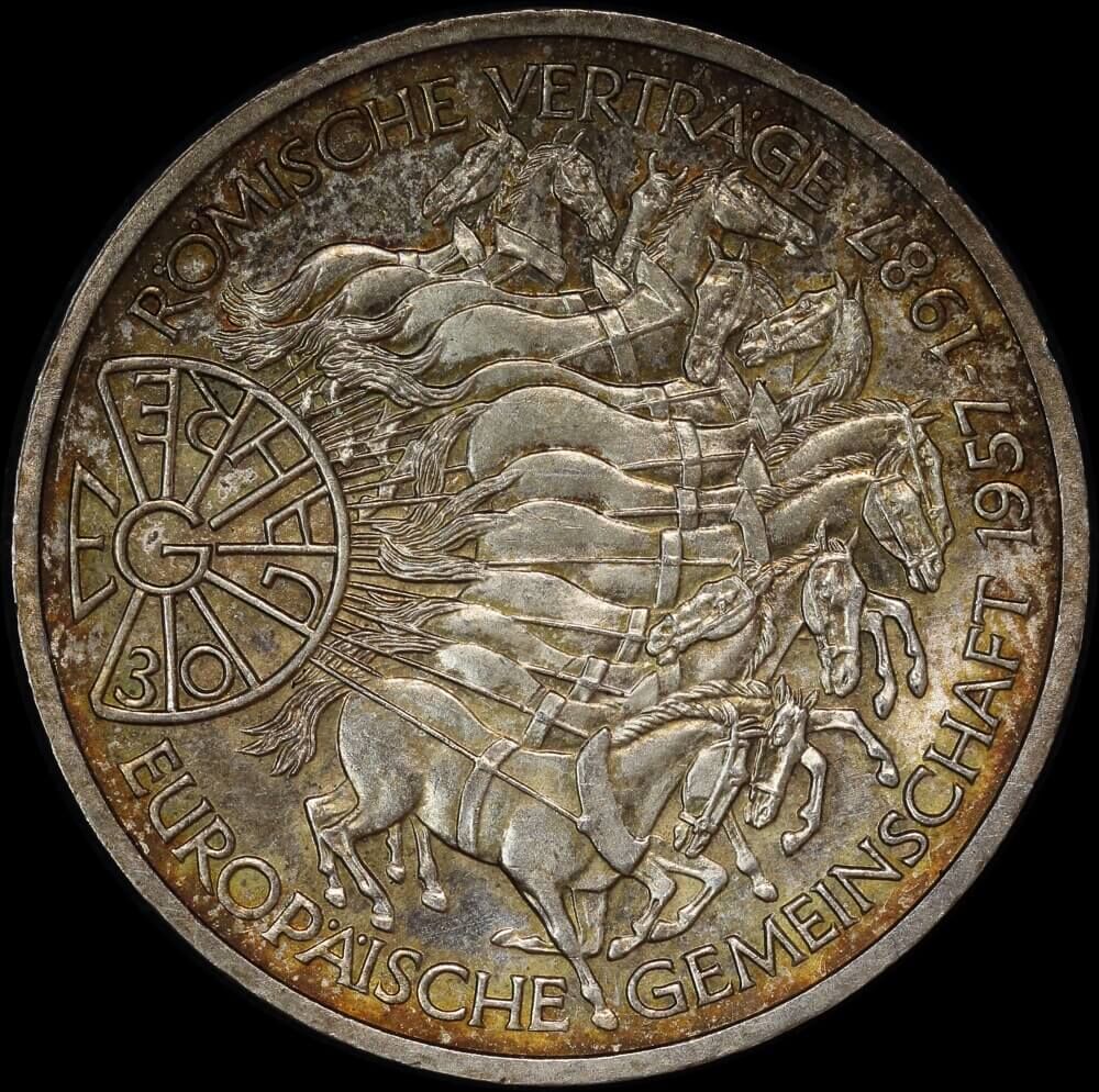 Germany 1987 Silver 10 Deutsche Mark KM#167 Uncirculated Treaty of Rome