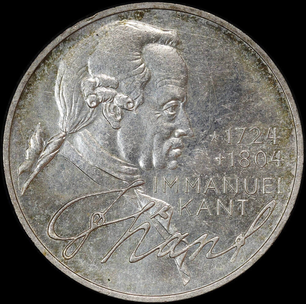 Germany 1974 Silver 5 Deutsche Mark KM#139 Uncirculated Immanuel Kant product image