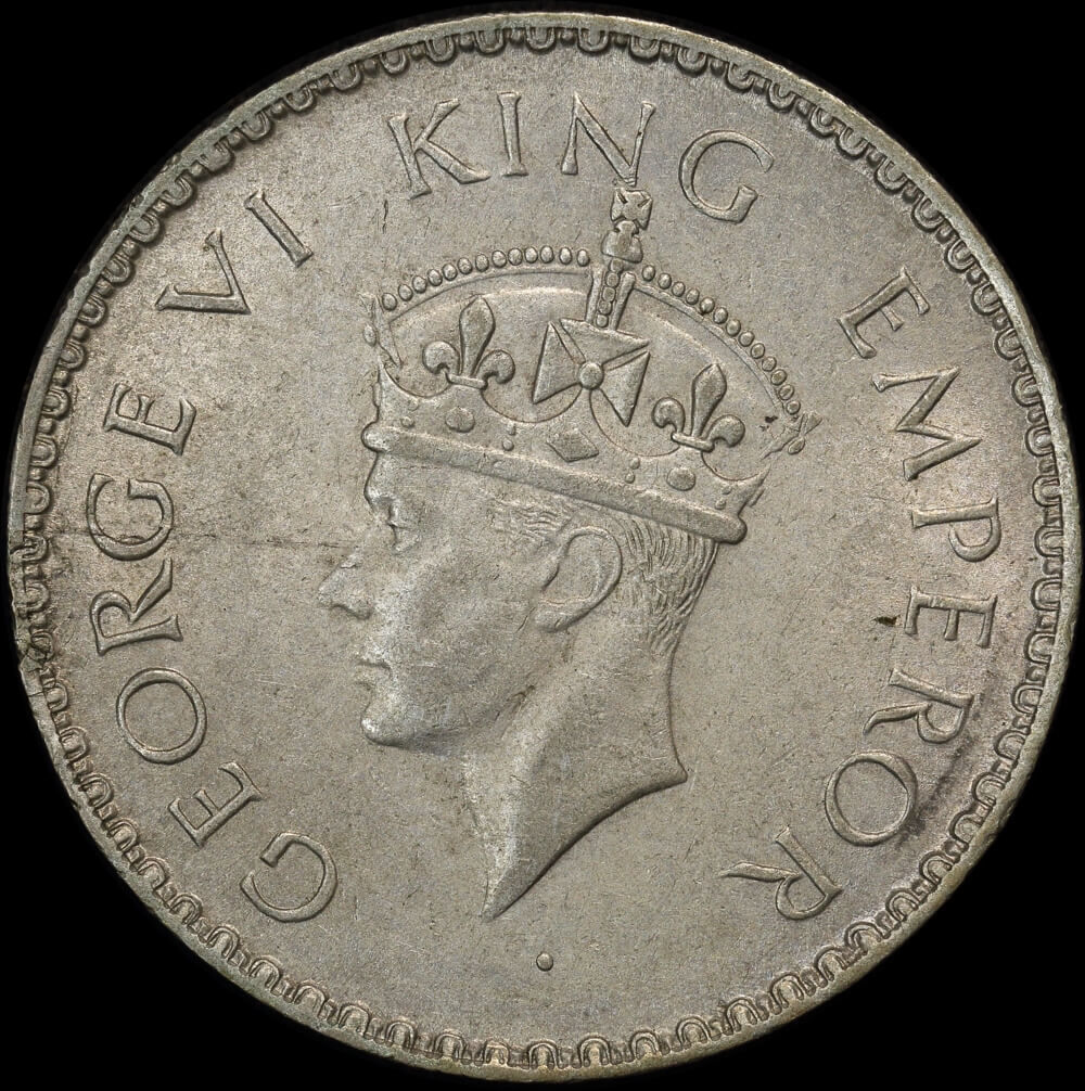 India (British) 1940 Silver 1 Rupee KM#556 Uncirculated product image