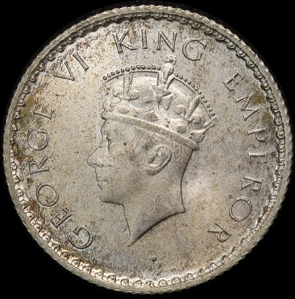 India (British) 1940 Silver 1/4 Rupee KM#544a Uncirculated product image