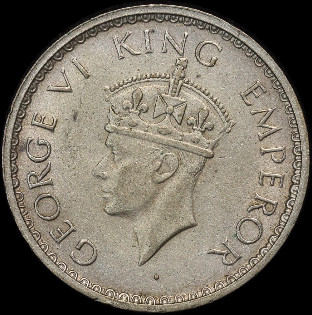India (British) 1941 Silver 1/2 Rupee KM#551 Uncirculated product image