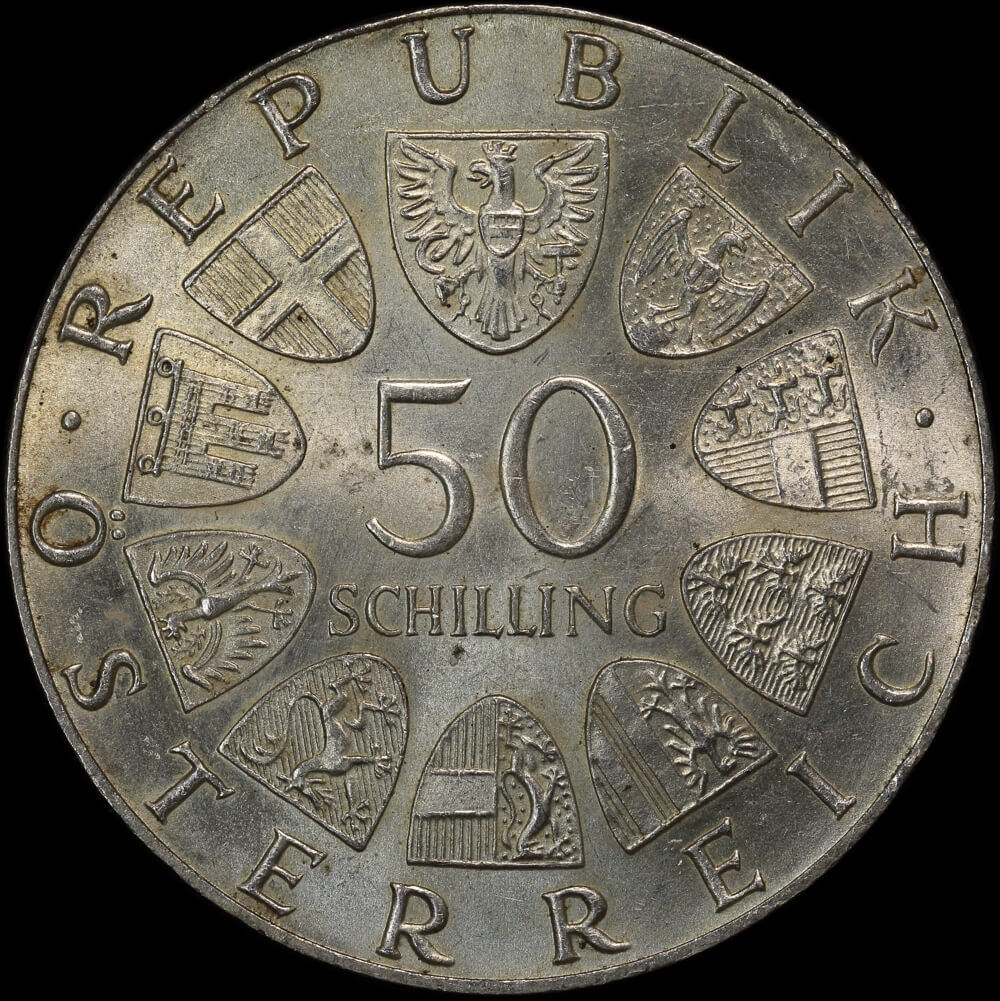Austria 1974 Silver 50 Schilling KM#2920 Uncirculated product image