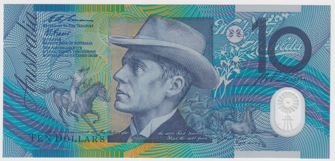 1994 $10 Note Fraser/Evans Grey Dobell AA94 1st Prefix R316bF Unc ex NPA Folder