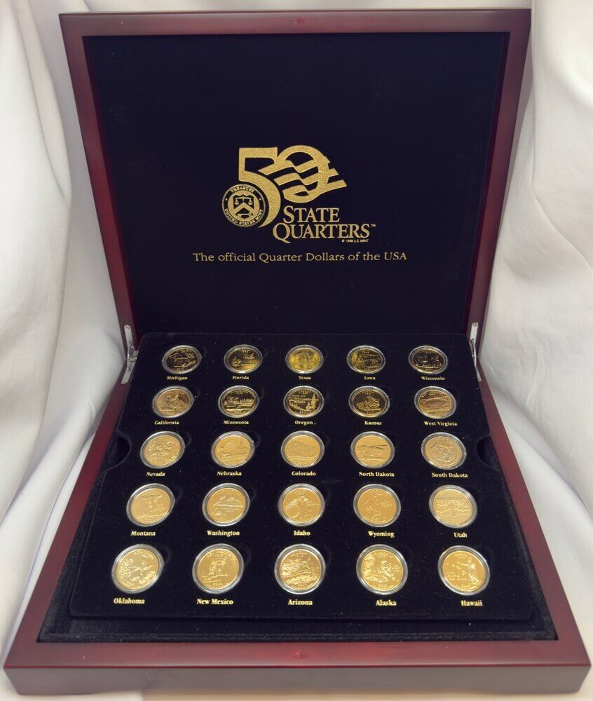 United States 1999-2009 Gold Plated State Quarters Coin Set of 50 product image