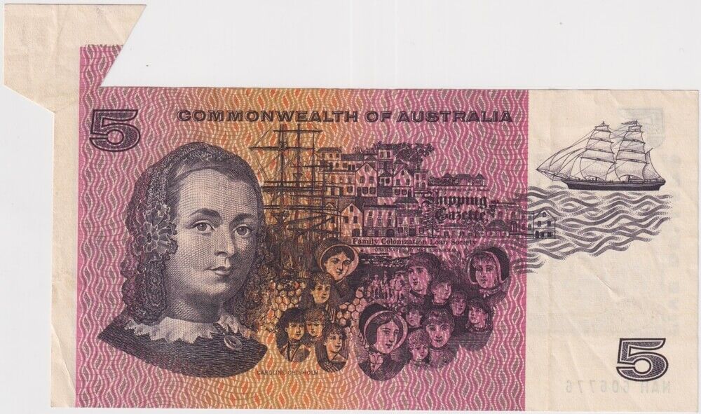 1967 $5 Note Coombs/Randall R202 33mm Note Flap Error about EF