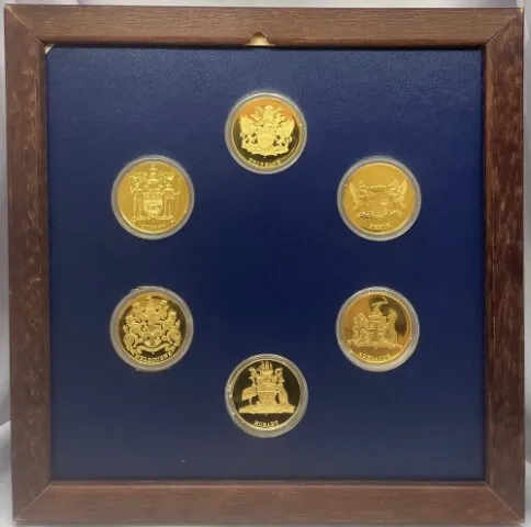 1987 The Lord Mayors Medals Set of 6 Gold Plated Silver Medals