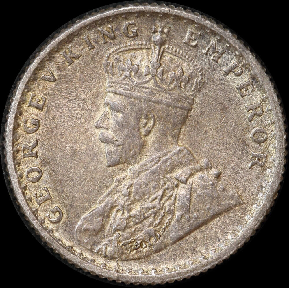 India (British) 1936 Silver 1/4 Rupee KM#513 about Uncirculated product image