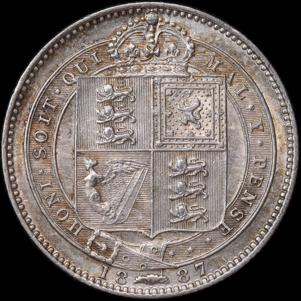 1887 Silver Shilling Victoria S#3926 good EF product image