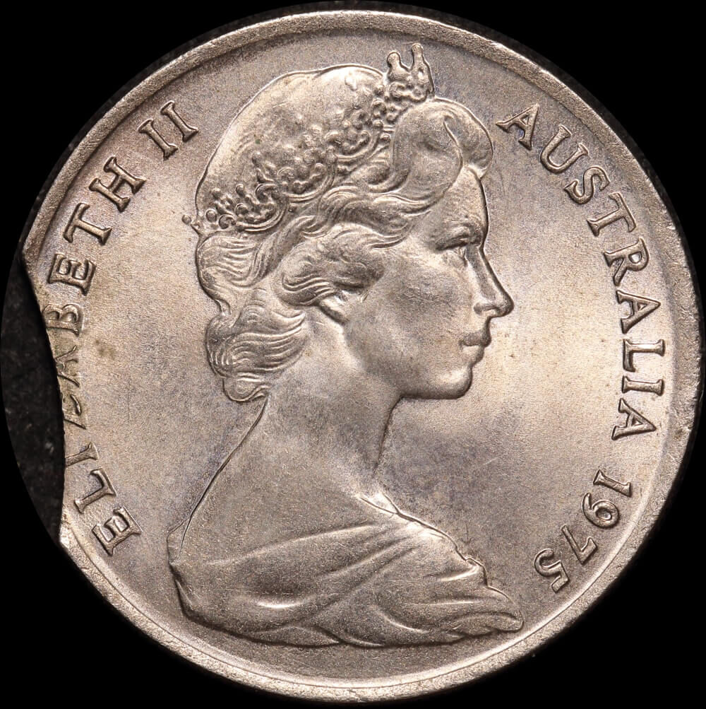 1975 Ten Cent Clipped Planchet Error Uncirculated