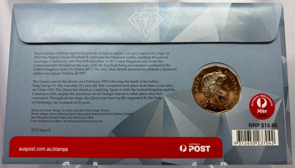 2012 50c PNC QEII Diamond Jubilee Gold PSWA Centennial Overprint product image